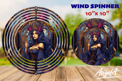 Witchy gothic wind spinner sublimation design, round design Product Image 1