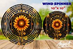 Vintage floral wind spinner sublimation, gothic sunflower Product Image 1