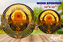 Vintage floral wind spinner sublimation, orange flower Product Image 1