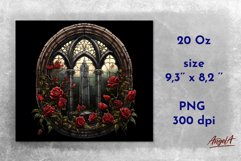 Halloween tumbler wrap with gothic window and gothic roses Product Image 2