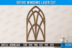 Gothic Windows Laser Cut Bundle | Layered Window Frames SVG Product Image 3