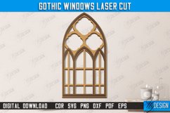 Gothic Windows Laser Cut Bundle | Layered Window Frames SVG Product Image 8