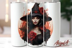 Gothic witch tumbler sublimation wrap PNG / woman tumbler Product Image 1