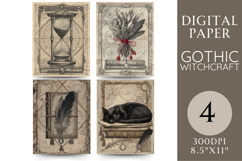 Gothic Witchcraft Pages Black Cat &amp; Hourglass Product Image 1