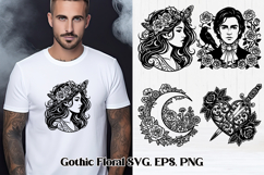 Gothic Floral SVG Design | Gothic Portrait SVG Design Product Image 1