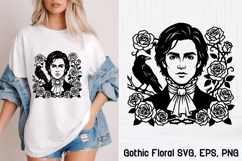 Gothic Floral SVG Design | Gothic boy portrait SVG Product Image 1