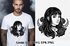 Gothic Floral SVG Design | Gothic Portrait SVG Design Product Image 1