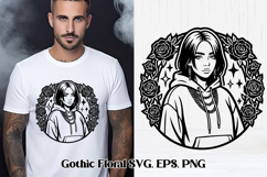 Gothic Floral SVG Design | Gothic Portrait SVG Design Product Image 1