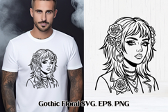 Gothic Floral SVG Design | Gothic Portrait SVG Design Product Image 1
