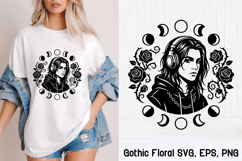 Gothic Floral SVG Design | Gothic Portrait SVG Design Product Image 1