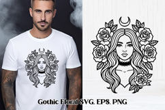 Gothic Floral SVG Design | Gothic Portrait SVG Design Product Image 1