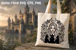 Gothic Floral SVG Design | Gothic Portrait SVG Design Product Image 1
