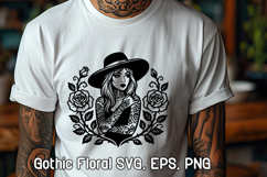 Gothic Floral SVG Design | Gothic Portrait SVG Design Product Image 1