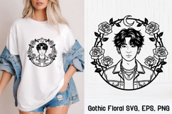 Gothic Floral SVG Design | Gothic Portrait SVG Design Product Image 1