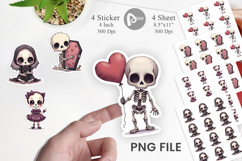 Gothic Cute Skeletons Sticker Product Image 1
