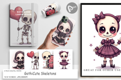 Digital Paper Gothic Cute Skeletons Product Image 1