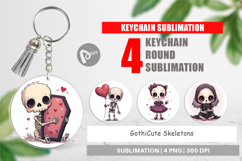 Keychain Gothic Cute Skeletons Product Image 1