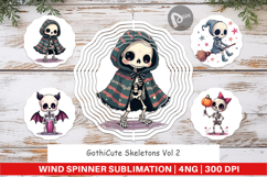 Wind Spinner Gothic Cute Skeletons Product Image 1