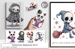 Digital Paper Gothic Cute Skeletons Product Image 1