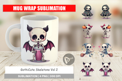 Mug Wrap Gothic Cute Skeletons Product Image 1