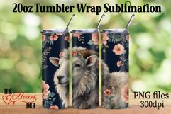 Sheep 20oz Tumbler Wrap PNG, Flower Sheep Tumbler PNG Product Image 1