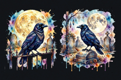 Watercolor Graveyard Raven. PNG sublimation Product Image 2