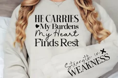 He Carries My Burdens My Heart Sleeve SVG, Christian SVG Product Image 2