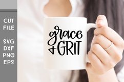 Grace and Grit, Hand Lettered Inspirational SVG Product Image 1