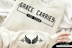 Grace Carries You Soar Sleeve SVG, Motivational SVG Design Product Image 1