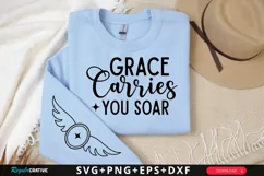 Grace Carries You Soar Sleeve SVG, Motivational SVG Design Product Image 1