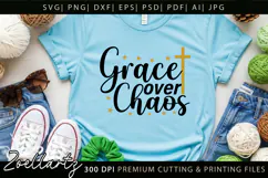 Grace Over Chaos Christian Quote SVG Jesus Faith Mom T-shirt Product Image 4