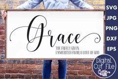 God's Grace Christian Farmhouse Home Sign Svg Product Image 1
