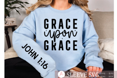 Grace upon grace Sleeve SVG Design Product Image 3