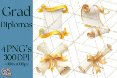 Graduation Diploma Clipart PNG, Classic Diploma Scroll Product Image 1