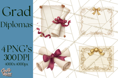 Graduation Diploma Clipart PNG, Classic Diploma Scroll Product Image 1