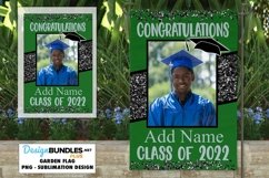 Graduation Garden Flag Sublimation PNG | Green Graduate Flag Product Image 1