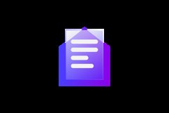 Gradient glass morphism mail icon design vector Product Image 2