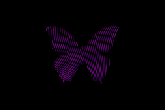 Gradient line art style butterfly character clipart Product Image 1