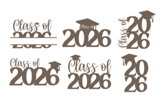 6x Class of 2026 SVGs, 2026 Graduation Templates Product Image 2