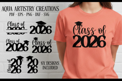 6x Class of 2026 SVGs, 2026 Graduation Templates Product Image 1