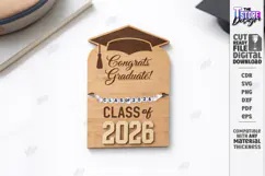 Graduation Bracelet Holder Laser Cut | Grad 2026 | Gift Idea Product Image 1
