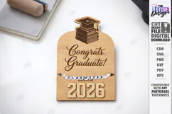 Graduation Bracelet Holder Laser Cut | Grad 2026 | Gift Idea Product Image 1