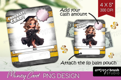Graduation Money Card PNG - Chibi Girl Money Card Holder Product Image 1