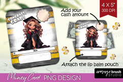 Graduation Money Card PNG - Chibi Girl Money Card Holder Product Image 1