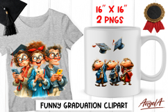 Graduation clipart Student in cap with family Best friends Product Image 1