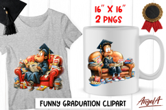 Graduation clipart Funny boy senior Sarcastic PNG Product Image 1