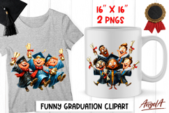 Graduation clipart group of student with cap Friendship PNG Product Image 1