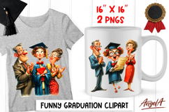 Graduation clipart girl in graduation cap with family Product Image 1