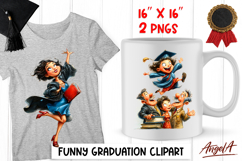 Preschool Graduation clipart Girl with graduation cap Family Product Image 1