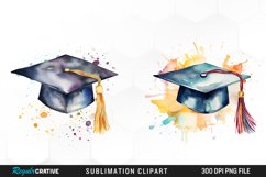 Graduation Clipart Watercolor Product Image 1